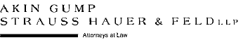 (AKIN, GUMP, STRAUSS, HAUER AND FELD, L.L.P. LOGO)